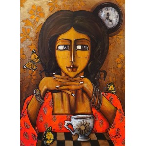 Shazia Salman, 30 x 42 Inch, Acrylics on Canvas, Figurative Painting, AC-SAZ-074